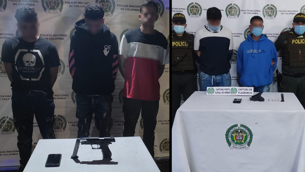 [Video] Cogieron a cinco sujetos que supuestamente robaban con traumáticas en Medellín