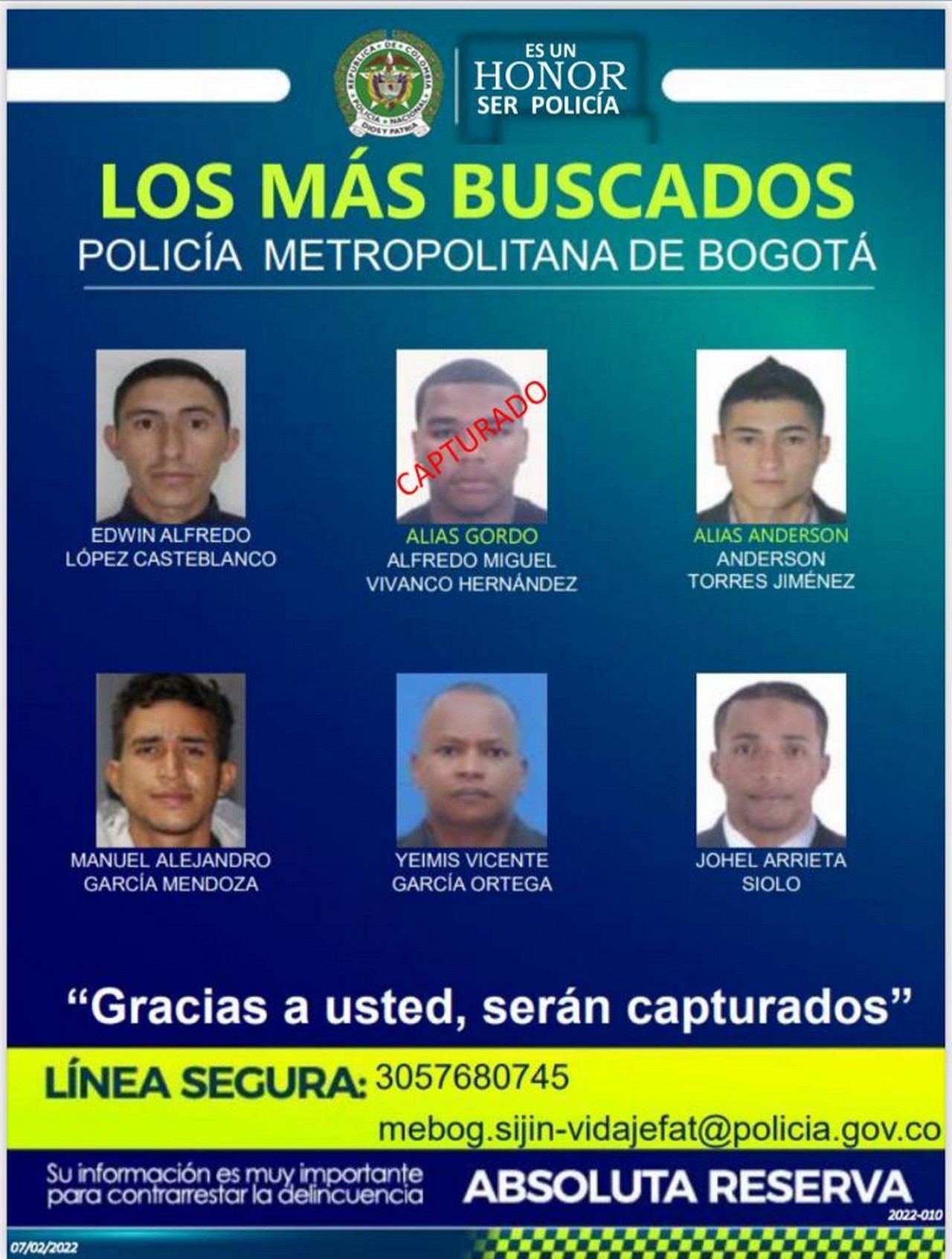 ¡Véalos bien! Estos son los más buscados por hurto y homicidio en Bogotá 3 bog2