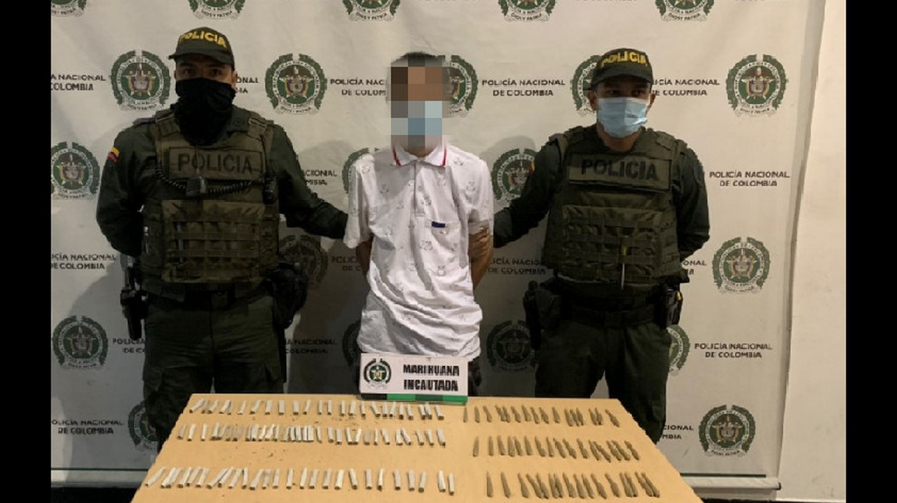 El joven de 22 años capturado con marihuana deberá responder por el delito porte y tráfico de estupefacientes