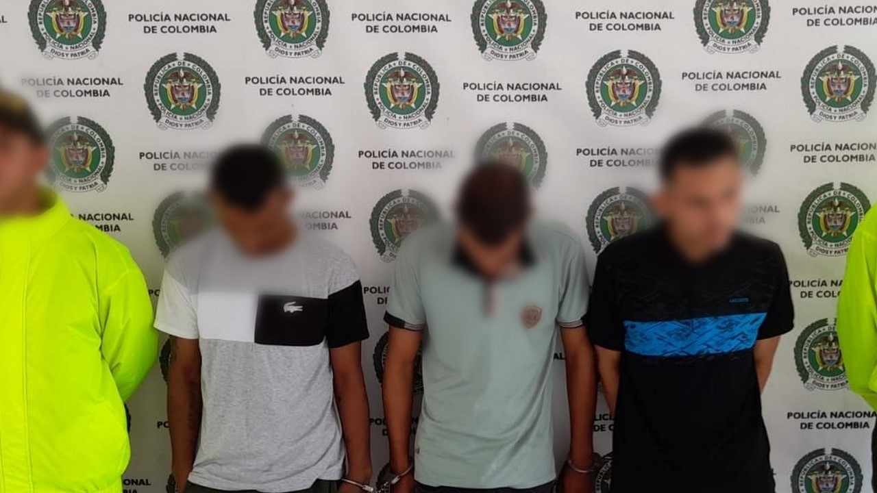 Cogieron a estos tres en Caucasia, habrían cometido un hurto con arma de fuego