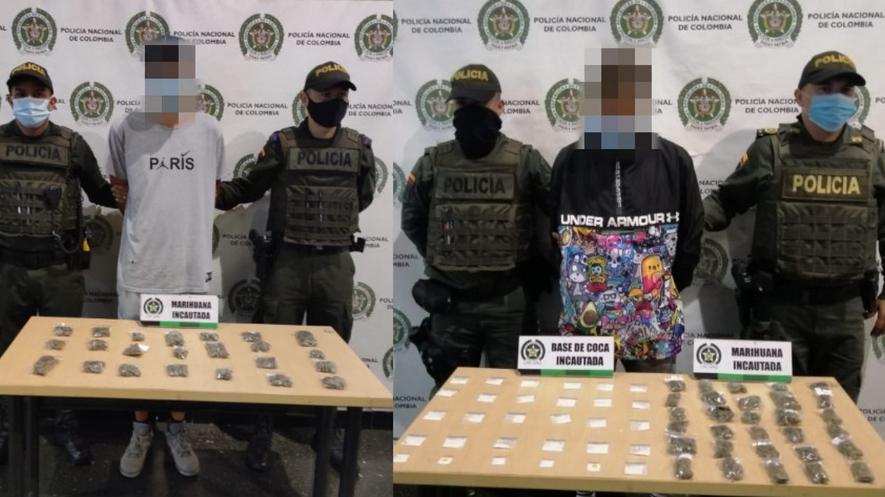 Cogieron a estos dos en el barrio Trinidad con droga