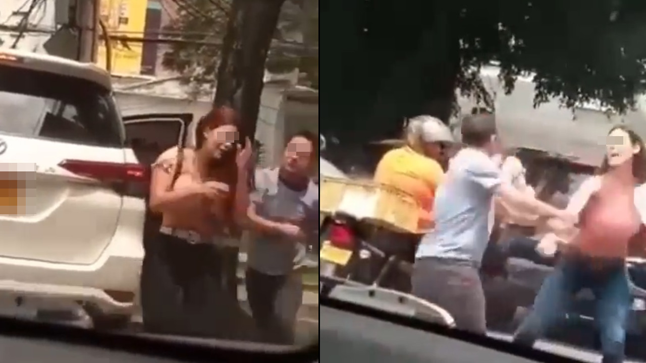 [Video] Un desgraciado le dio puños y patadas sin piedad a una mujer en una calle de Cali