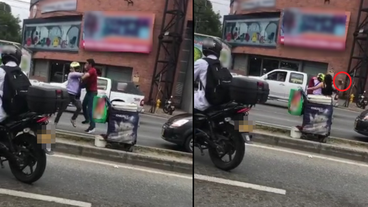 [Video] Dos conductores se fueron a los puños en una calle de Itagüí