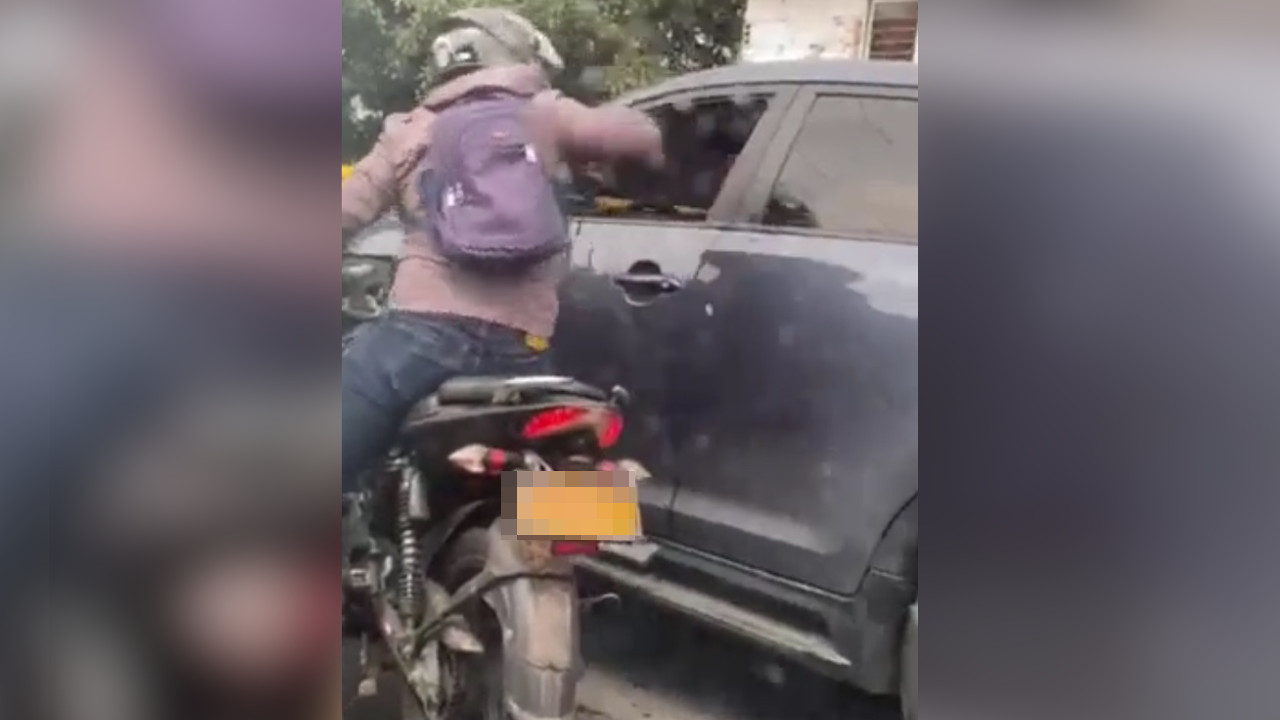 Quedó grabado el ladrón que sin necesidad de parrillero robó a un conductor por la Iguaná