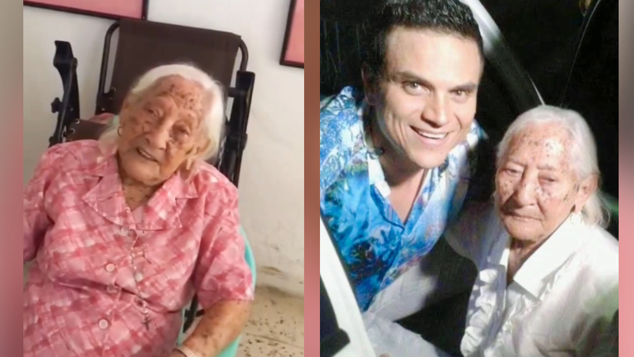 Abuelita de 109 años se declara fan de Silvestre, "siempre lo tengo aquí en el corazoncito", dijo
