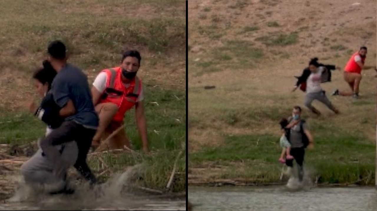 Autoridades mexicanas intentando impedir que migrantes crucen el río