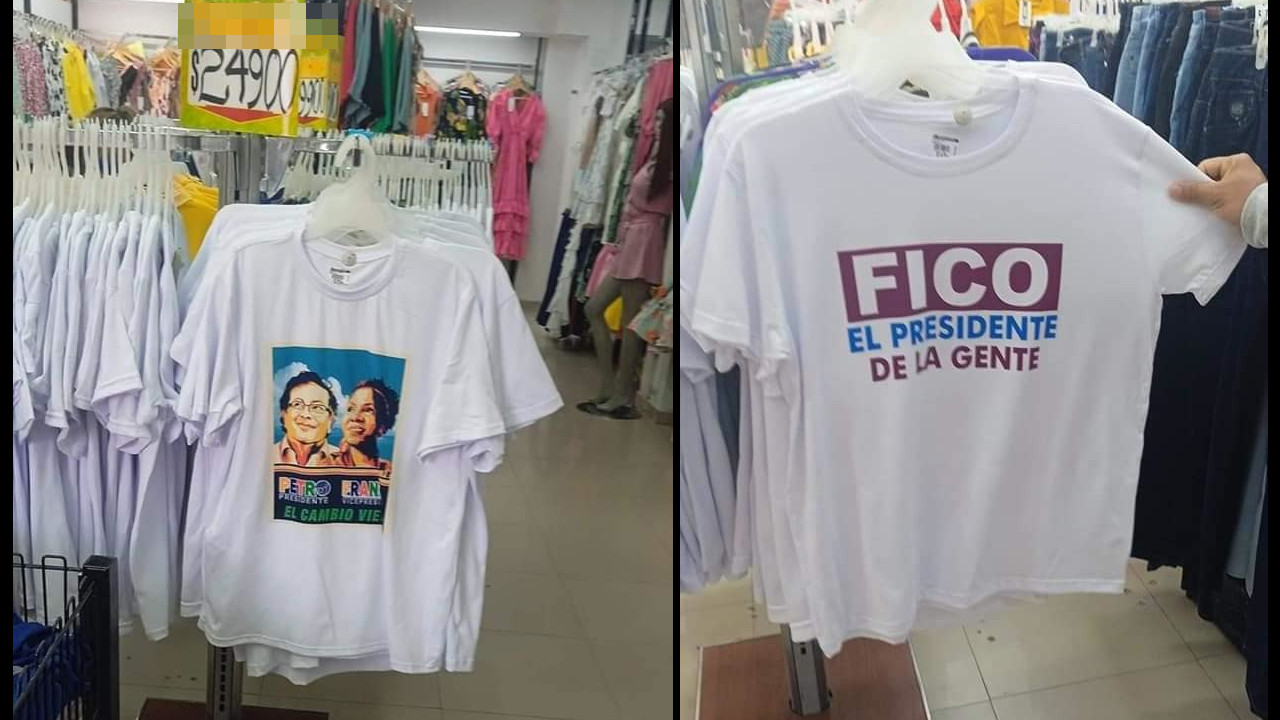 ¡Le están sacando plata! Aseguran que en reconocido almacén están vendiendo camisetas de campañas políticas