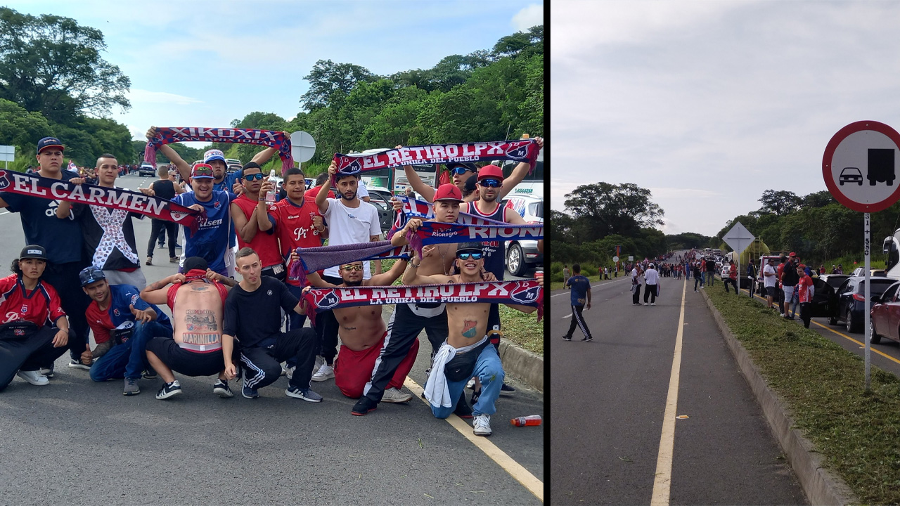 Hinchada de Independiente Medellín ya emprendió su viaje a Pereira para alentar al equipo