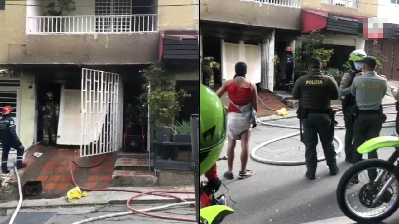 [Video] Bomberos llegaron a tiempo y lograron apagar las llamas que quemaban una vivienda en Medellín