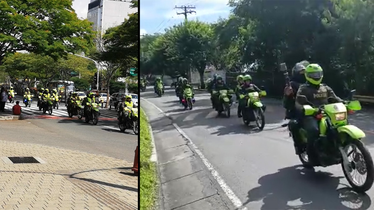 ¿Vio la caravana de policías? Llegaron como refuerzo para vigilar las protestas programadas para este 28 de abril