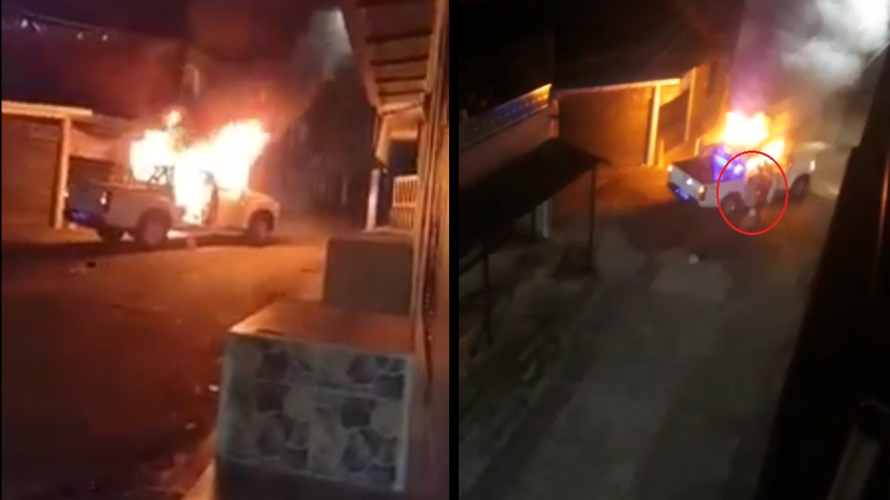 ¡Doloroso! Los gritos de desesperación de un conductor que no pudo apagar el carro en el que trabajaba