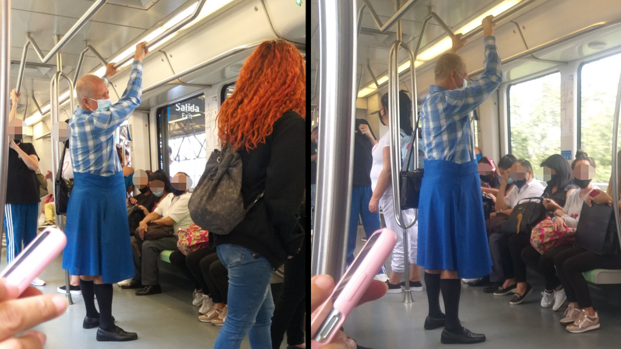 En redes aplaudieron al hombre que se subió al Metro de Medellín usando falda
