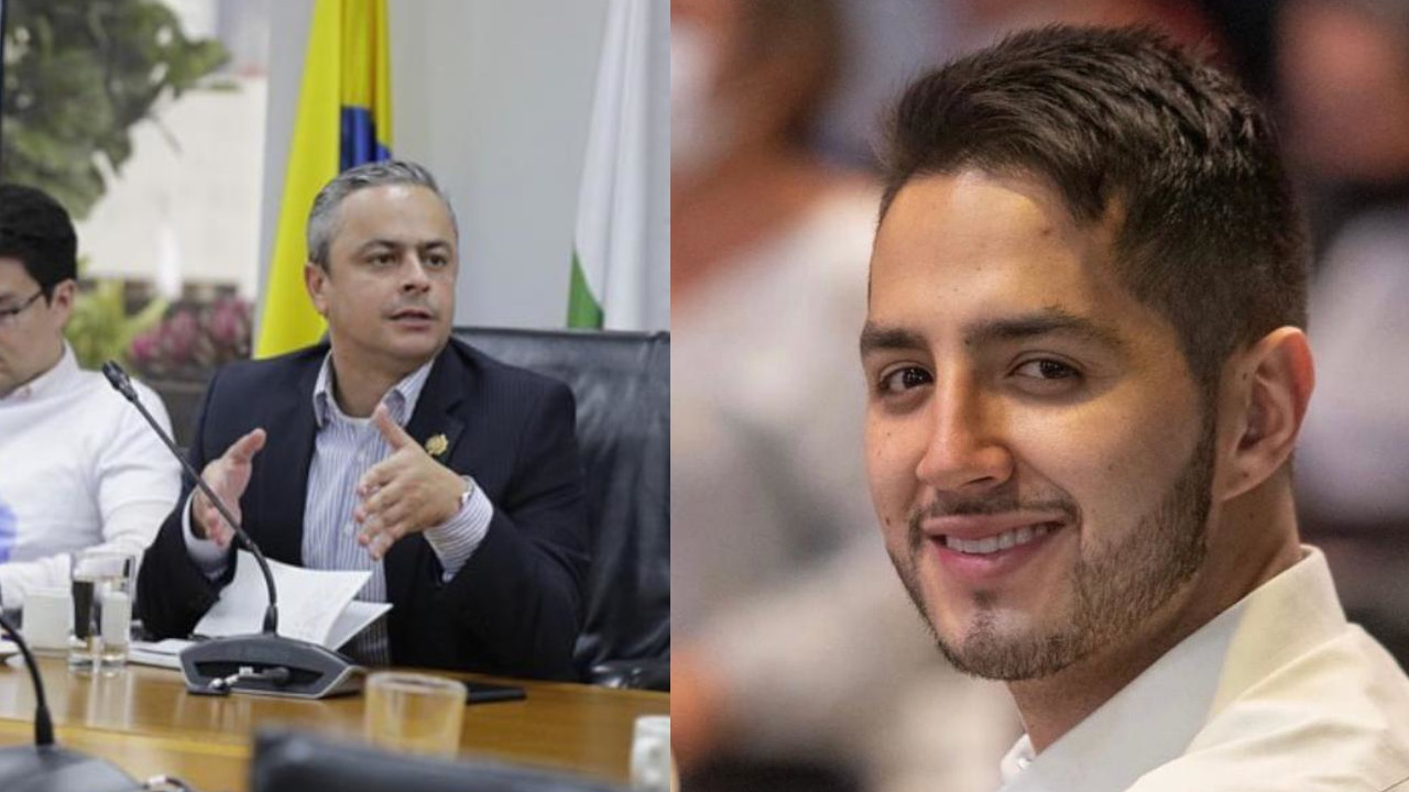 Alcalde encargado Juan Camilo Restrepo y Juan David Duque