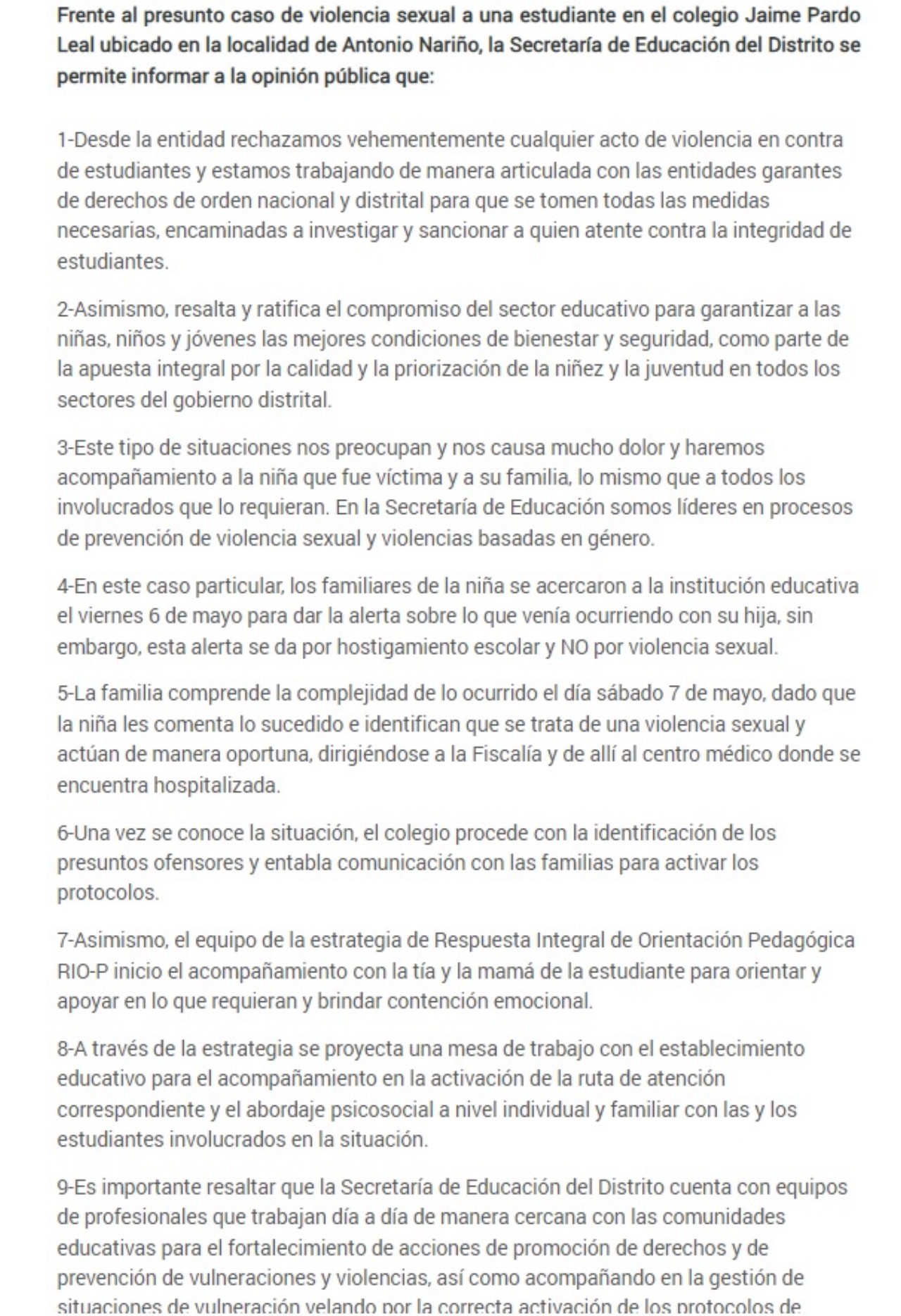 Menor de 13 años habría sido abusada en colegio de Bogotá 4 Menor de 13 anos habria sido abusada en colegio de Bogota