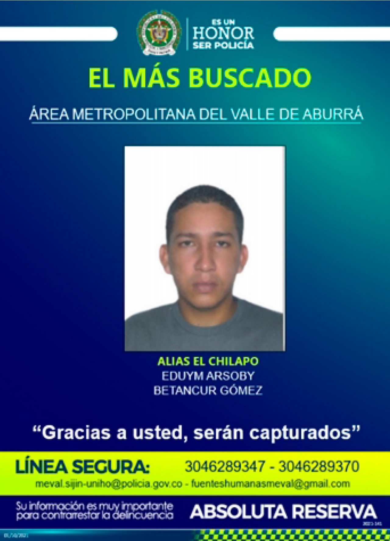 Mírelo bien: este es alias 'El Chilapo', el más buscado por la Policía en el Valle de Aburrá 2 elchilapo