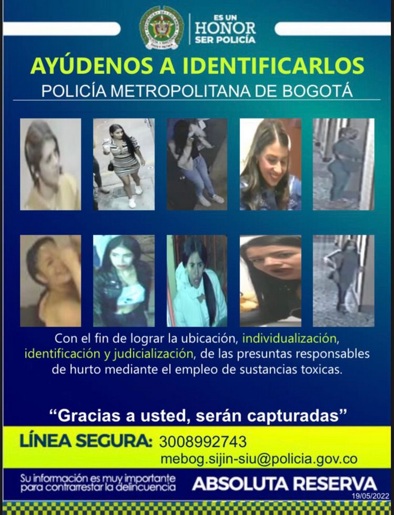 Buscan a estas 10 mujeres en Bogotá, estarían usando sustancias tóxicas para hurtar 2 mujeres