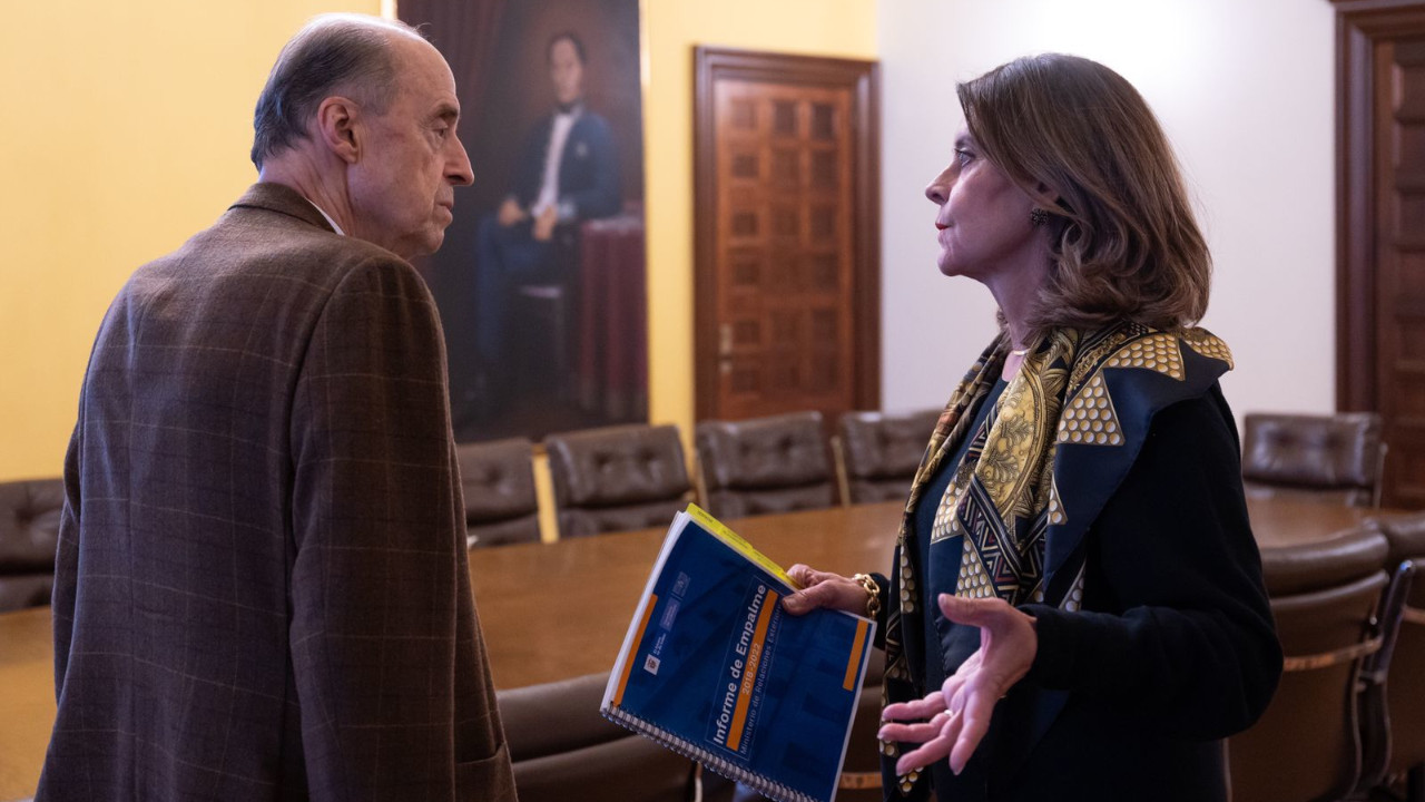 Canciller Marta Lucía Ramírez y canciller designado Álvaro Leyva