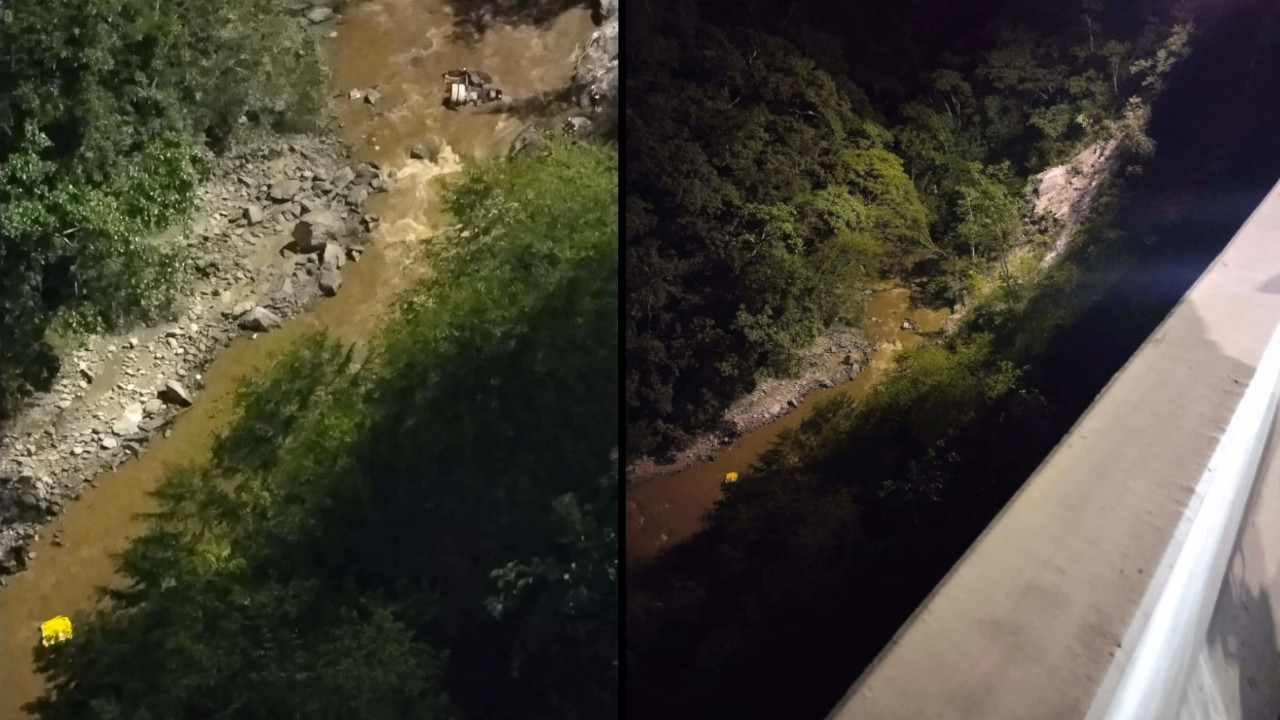 Un carro se fue a un abismo entre Medellín y Santa Fe de Antioquia