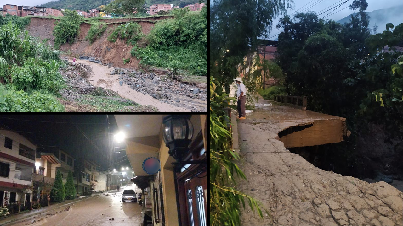 En Amagá una persona fue arrastrada por la creciente de una quebrada, está desaparecida