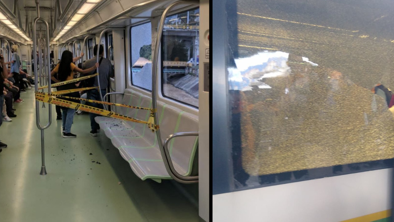 ¡Qué rabia! Le tiraron piedras al Metro de Medellín