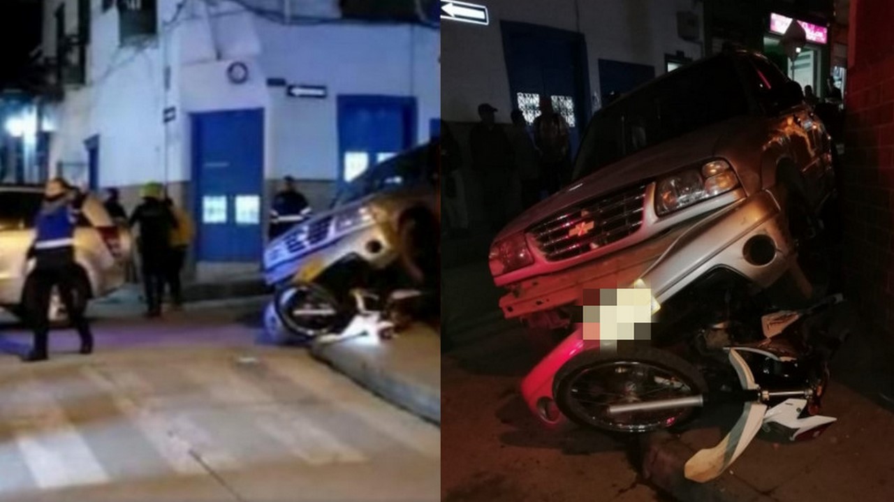 Un carro se llevó una moto en el sector de La Cañada, Sonsón