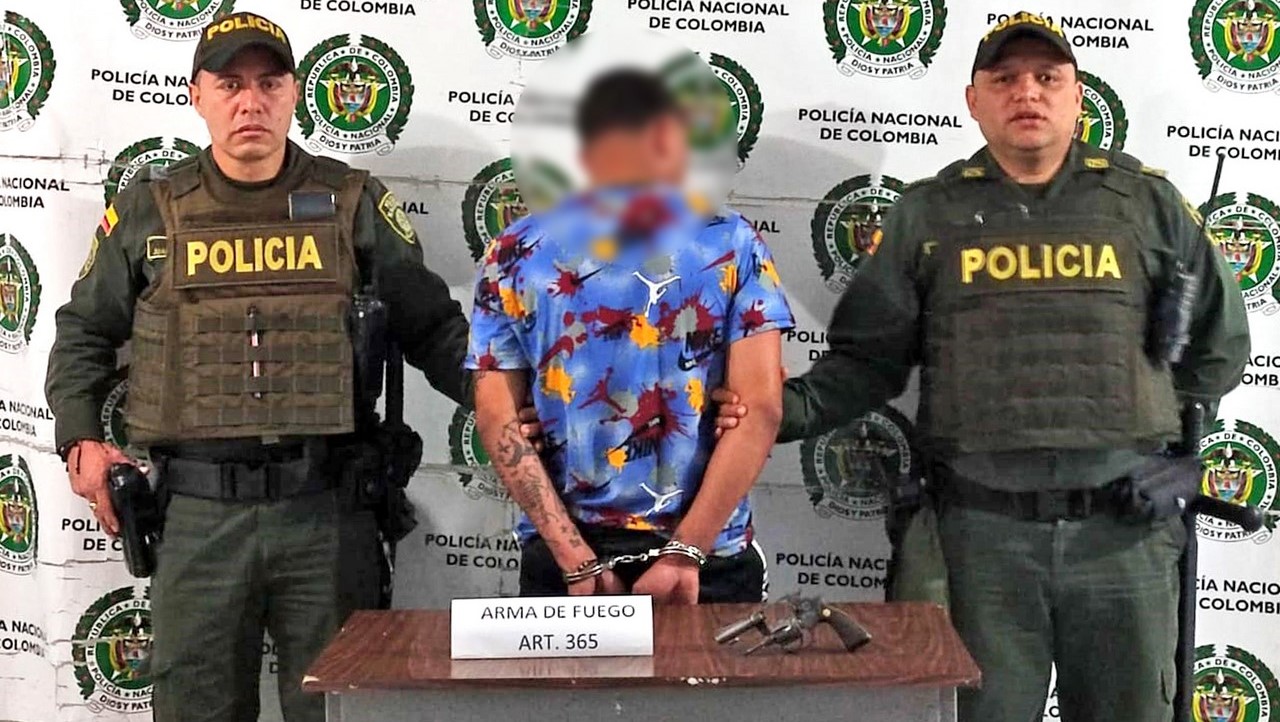 Venezolano capturado en Rionegro con un revólver calibre 32