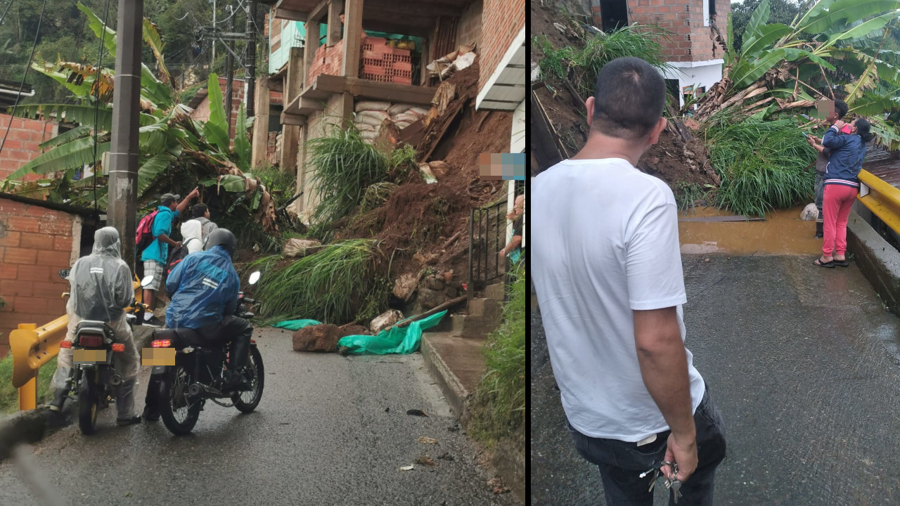 ¡Qué susto! Se cayó un montón de tierra en una subida en el barrio La Cruz
