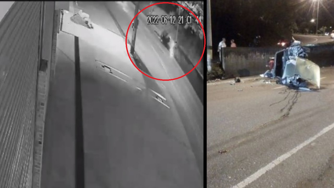 VIDEO. Se dio con un poste de luz, momento exacto de accidente en Copacabana