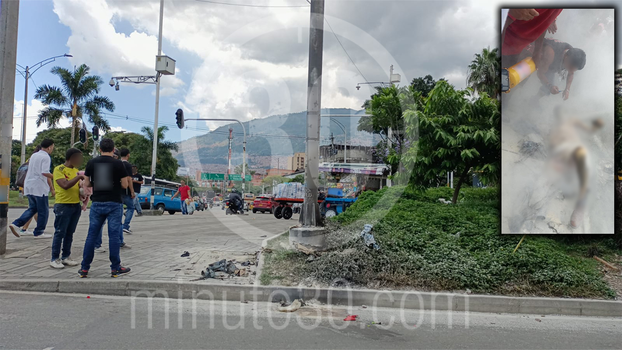 [Fotos y video] ¡Impresionante! Habitante se calle se prendió fuego en Medellín