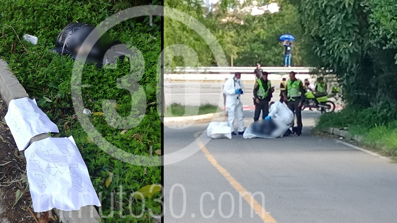 Dejaron dos embolsados en Bello y con un letrero que decía: "por ratas"