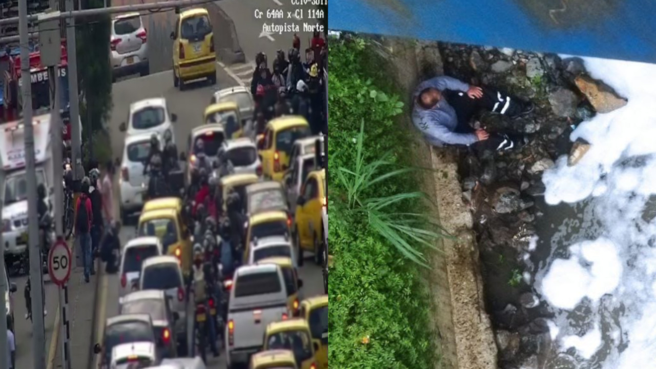 [Video] Accidente en la Autopista Norte: aseguran que un peatón fue atropellado por un motociclista