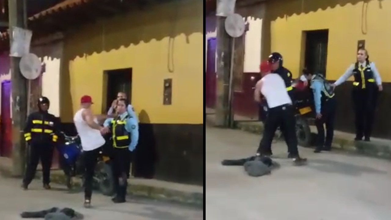 [Video] ¡Indignante! Un tipo le pegó una patada a una Agente de Tránsito en El Carmen de Viboral