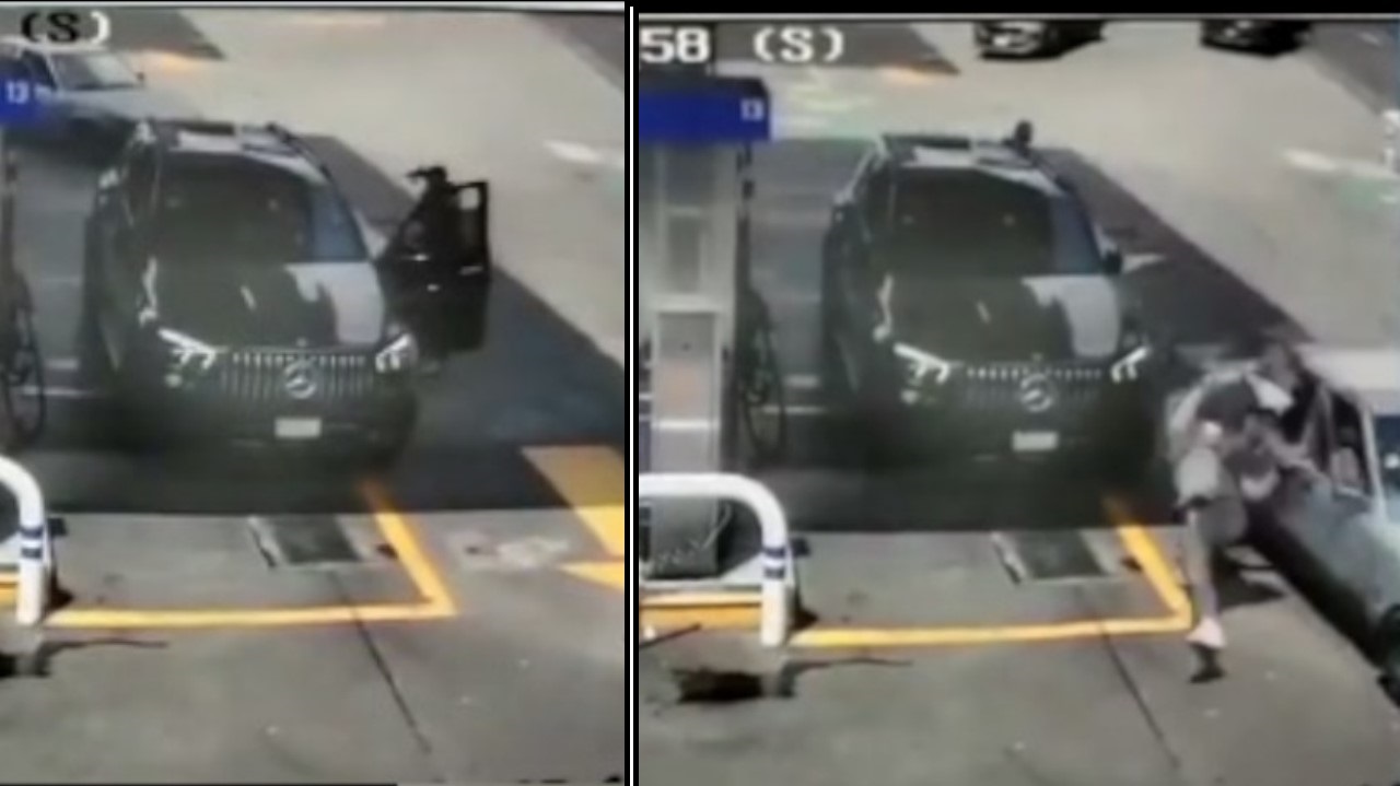 VIDEO. Delincuente intentó robar a conductor que estaba estacionado y terminó atropellado