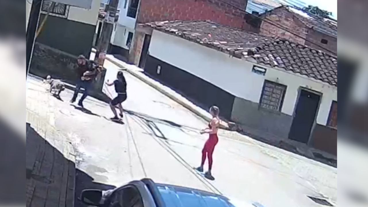 [Video] Un perrito y su humano fueron atacados salvajemente por un Pitbull en El Carmen de Viboral