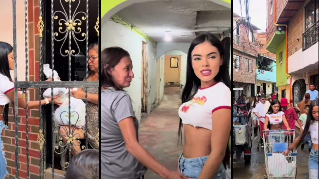 ¡Qué bonito corazón! Jovencita le llevó cositas a los afectados por la inundación en Bello