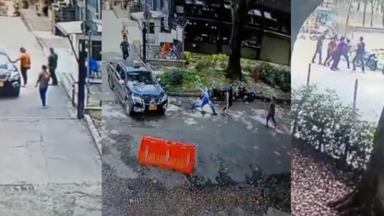 En un parqueadero de El Poblado se dieron pata, puño y palo