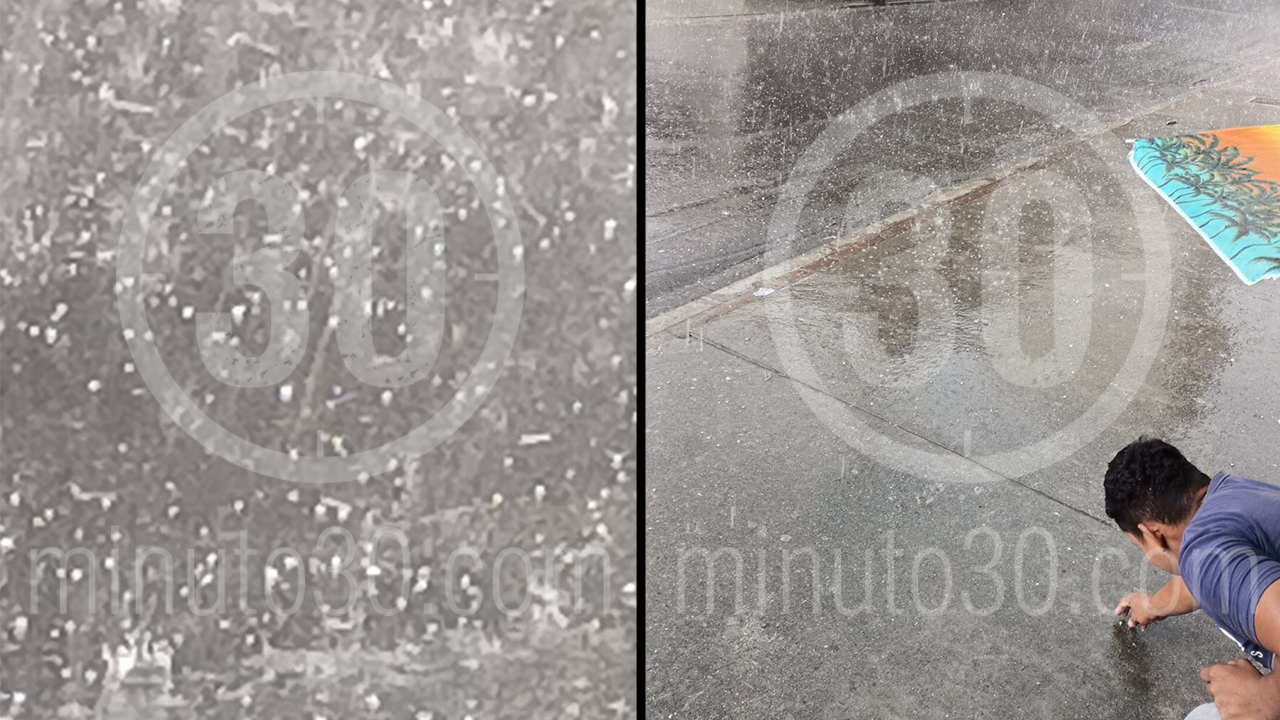 Granizada en el Centro de Medellín 1