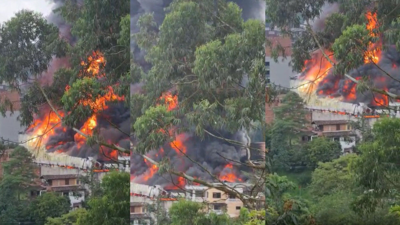 [VIDEO]“Qué pesar. Todas esas casas se van a quemar”: La angustia de los vecinos del incendio en Envigado