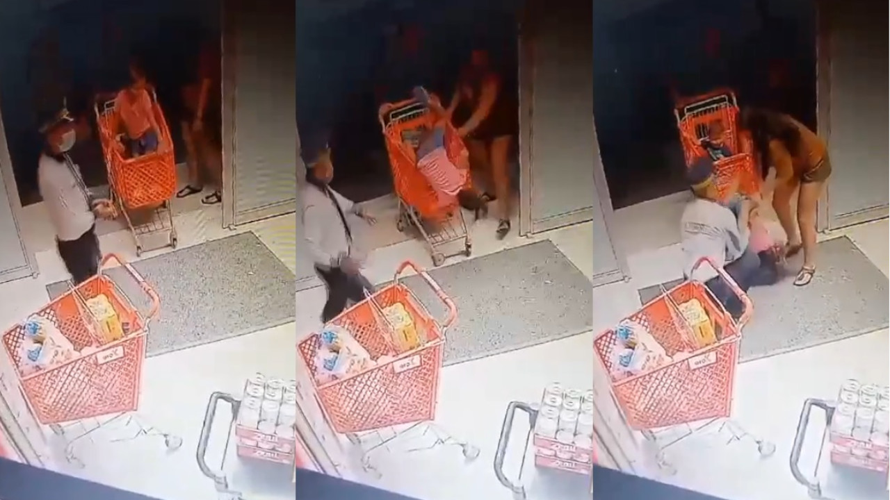 La rapidez del vigilante evitó que una niña cayera de cabeza