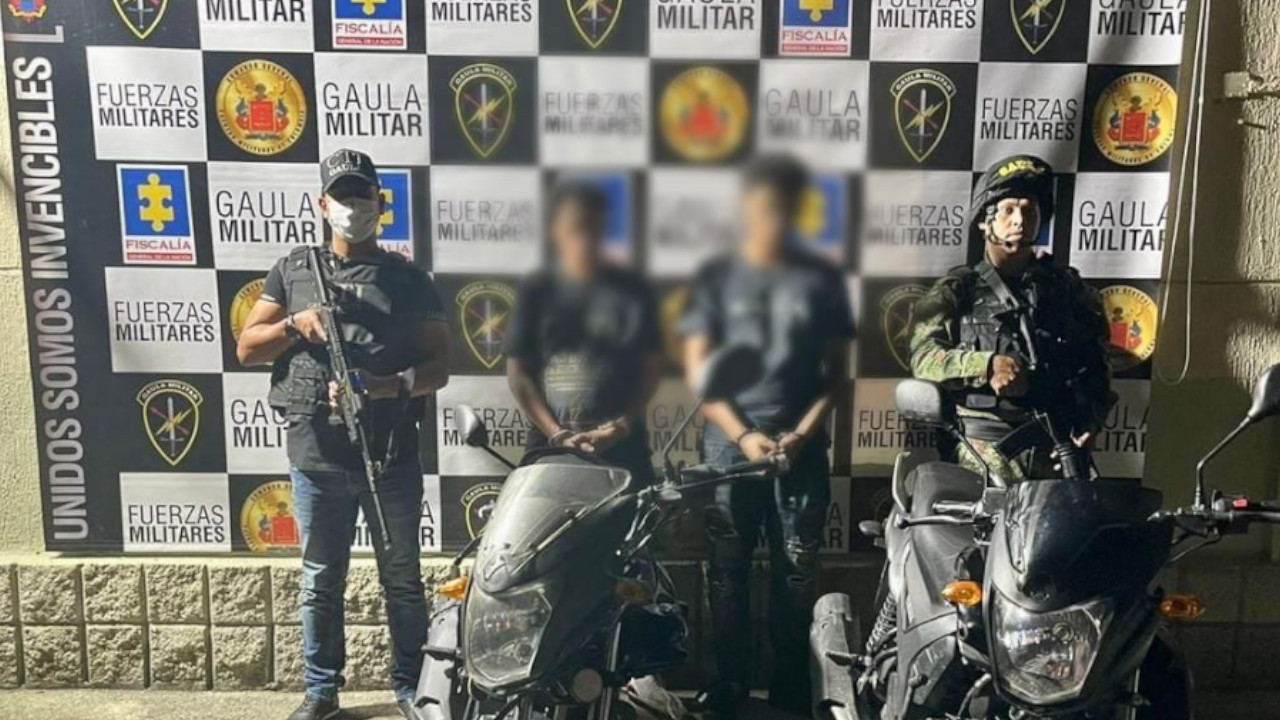 El Gaula Militar capturó a dos presuntos extorsionistas en Bello