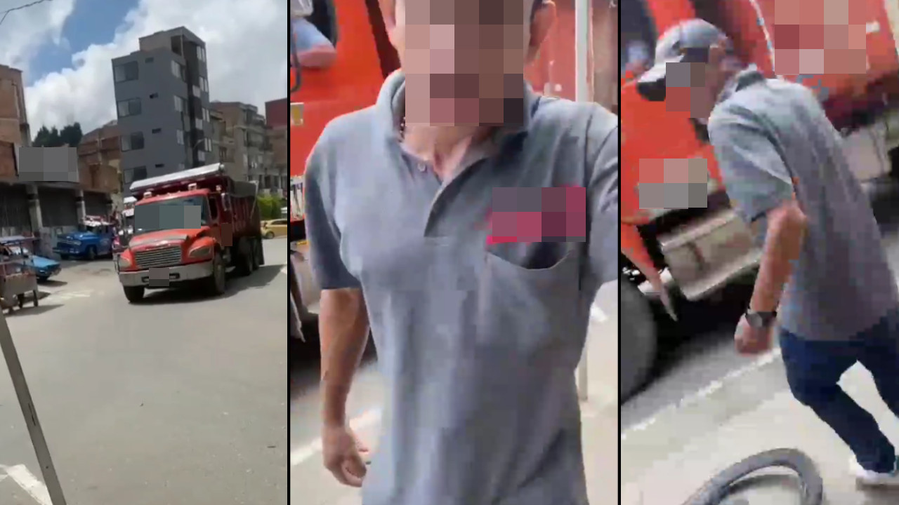 [Video] Ciclista aseguró que un conductor le 'tiró' la volqueta