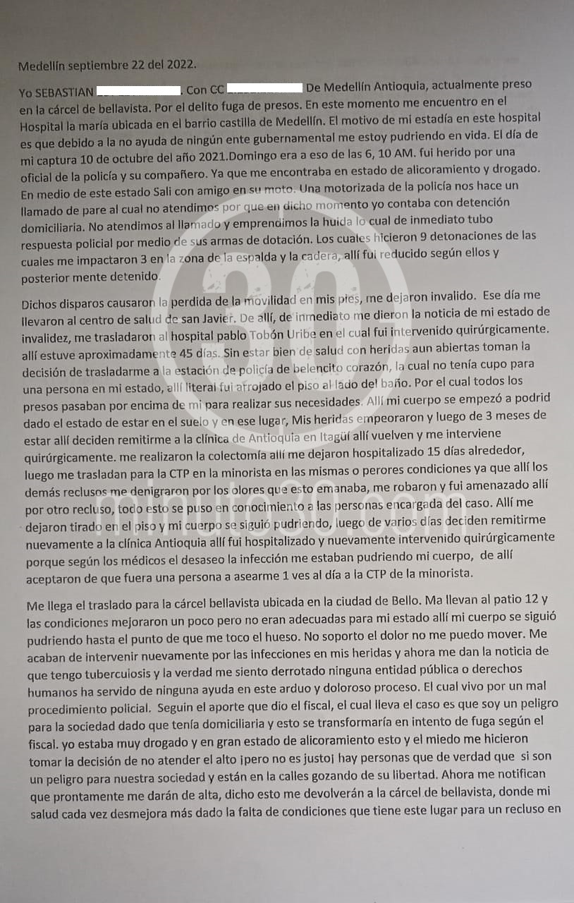 [Video] Joven suplica la muerte por eutanasia desde una celda de la cárcel de Bello