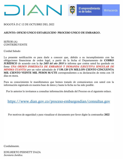 Tenga cuidado: Están enviando correos con notificaciones falsas de la DIAN