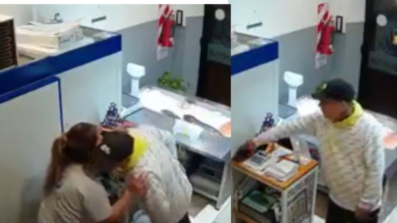 [VIDEO]: ¡Pico y chao! Ladrón se despidió de beso luego llevarse todo el dinero de la caja, ¿educado?