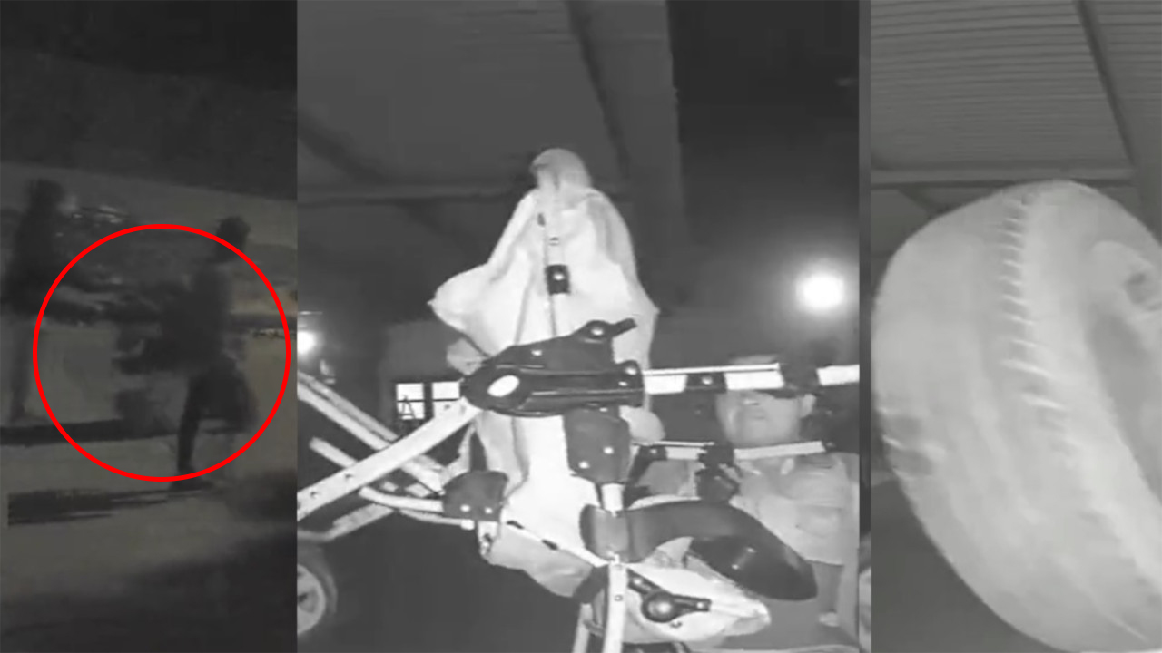 Robaban llantas de carro y las escondían en coche de bebé
