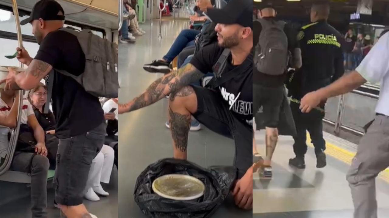 Se puso a vender sancocho en el Metro y fue detenido