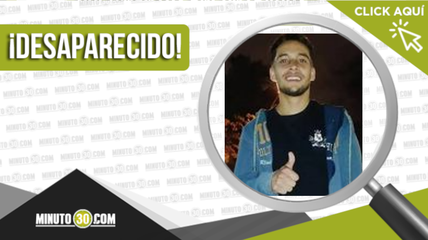 Sebastián Piedrahita de 22 años está desaparecido