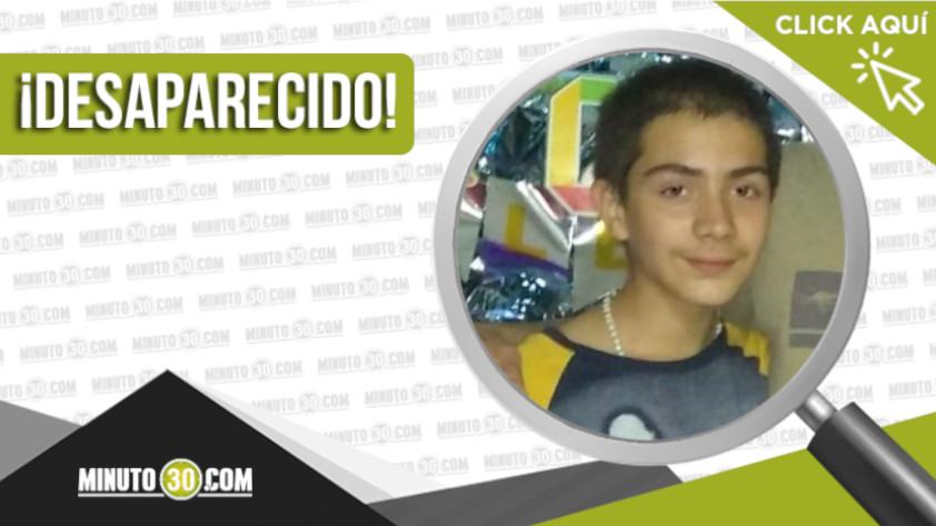 Sebastián Cuervo de 14 años está desaparecido desde ayer