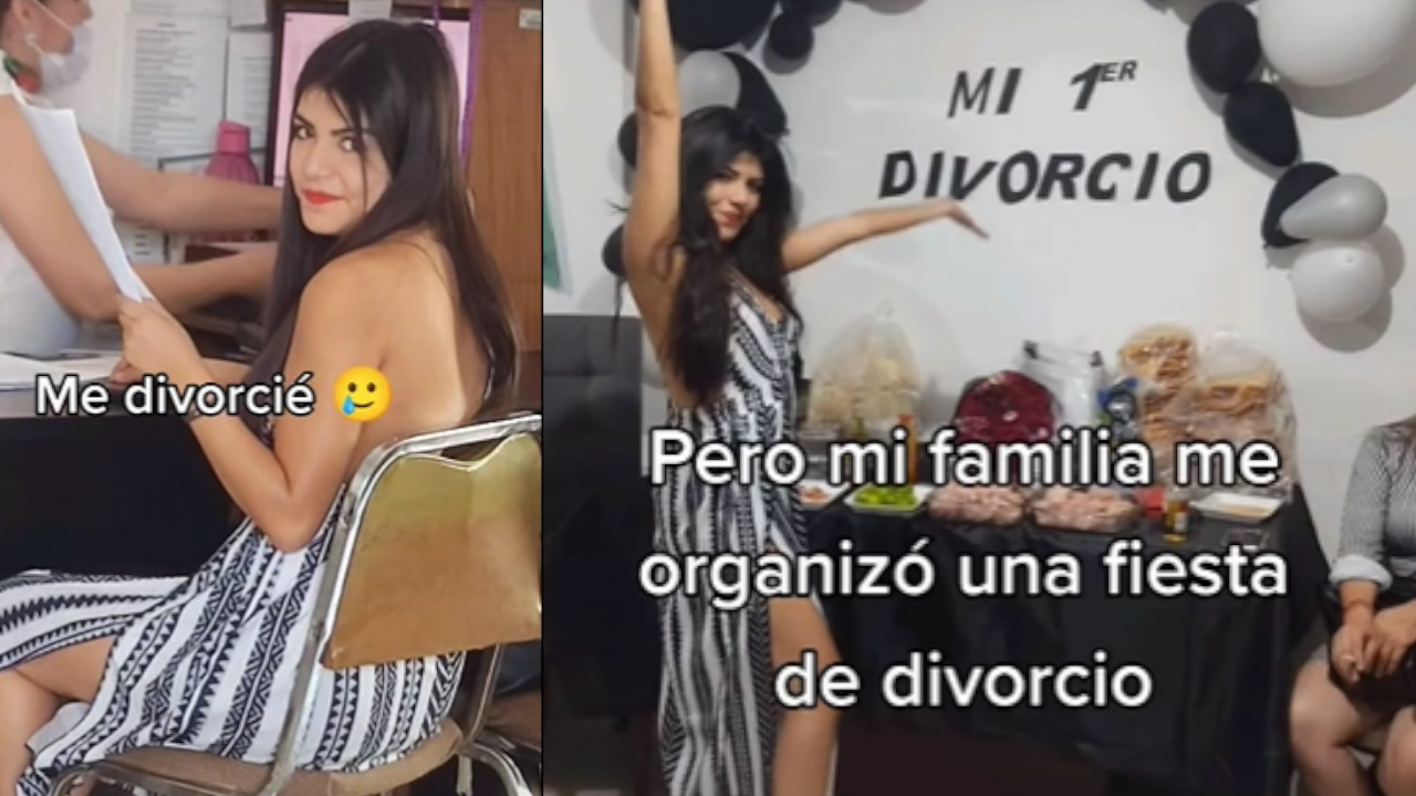 Familia le hizo tremenda fiesta a mujer cuando firmó su divorcio 