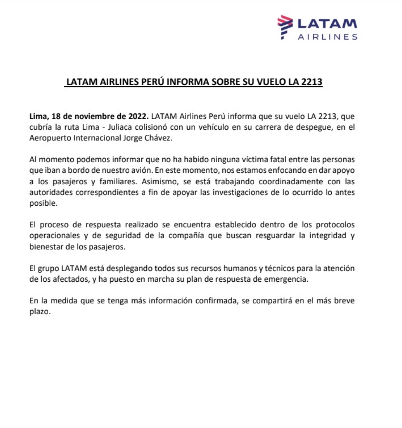 [Video] Impactante momento del choque de avión de Latam en Perú Minuto30